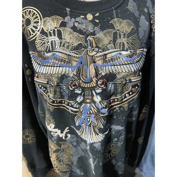 AMAZING RUTHLESS ART SWEATER!!! CRAZY DETAIL Very‎ Well Done Size L - Picture 5 of 7